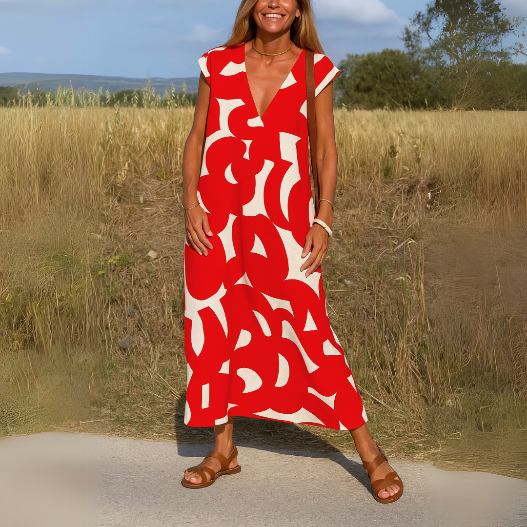 Evelyne | Robe fluide à col V