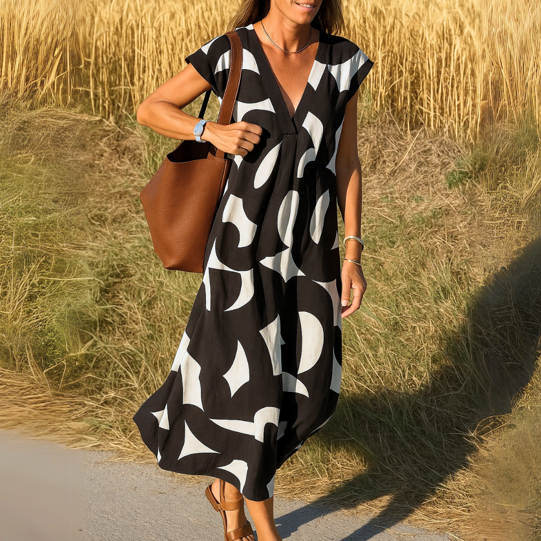 Evelyne | Robe fluide à col V