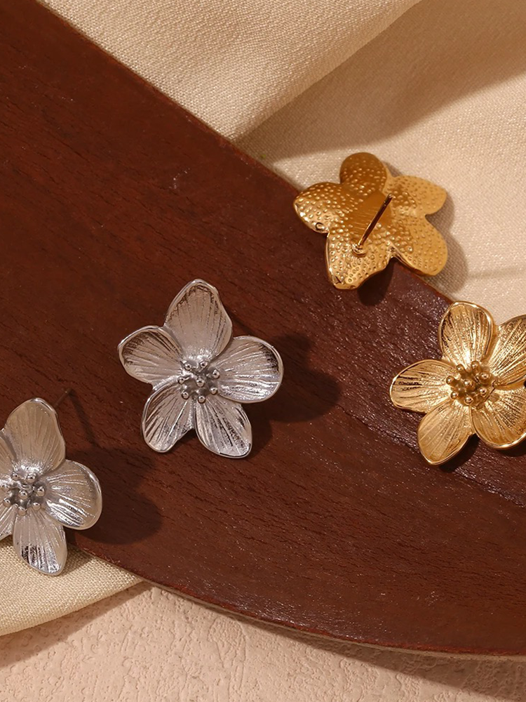 Demi - Boucles d'oreilles fleurs dorées