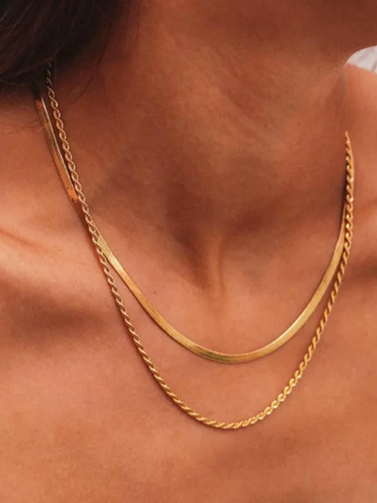Adèle - Collier à Double Rang Doré