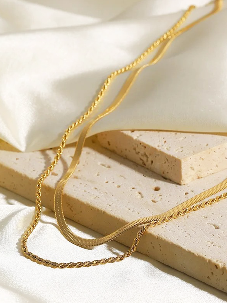 Adèle - Collier à Double Rang Doré