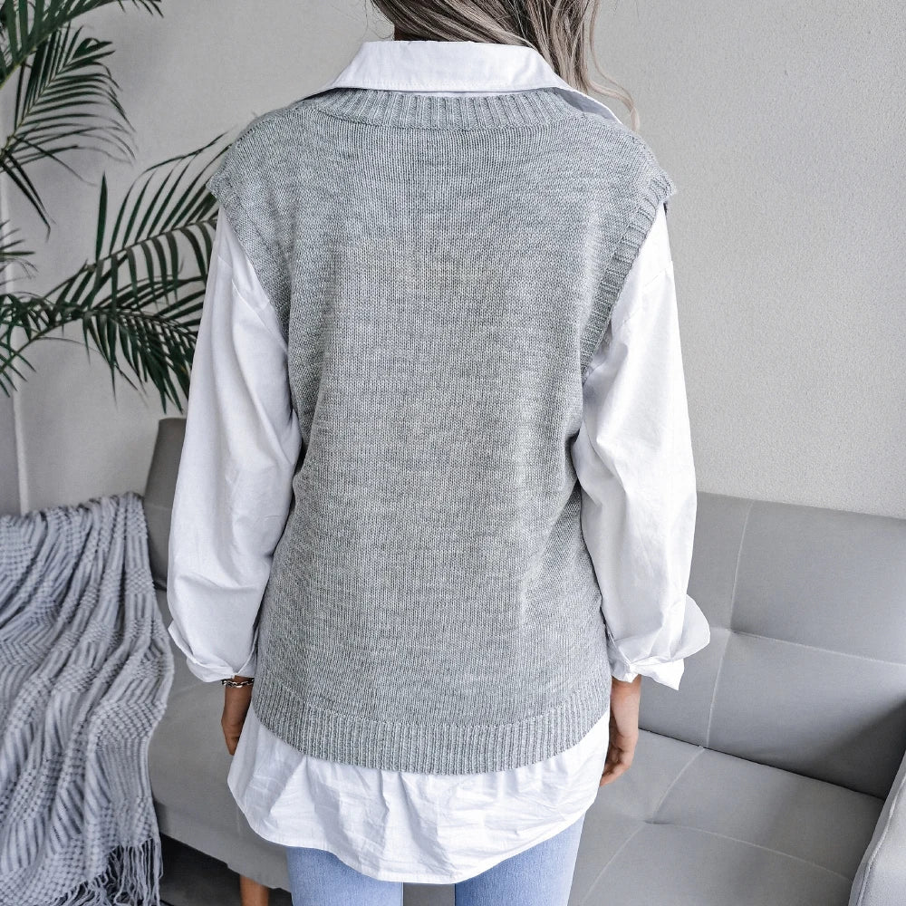 Madeleine | Gilet en maille à col en V