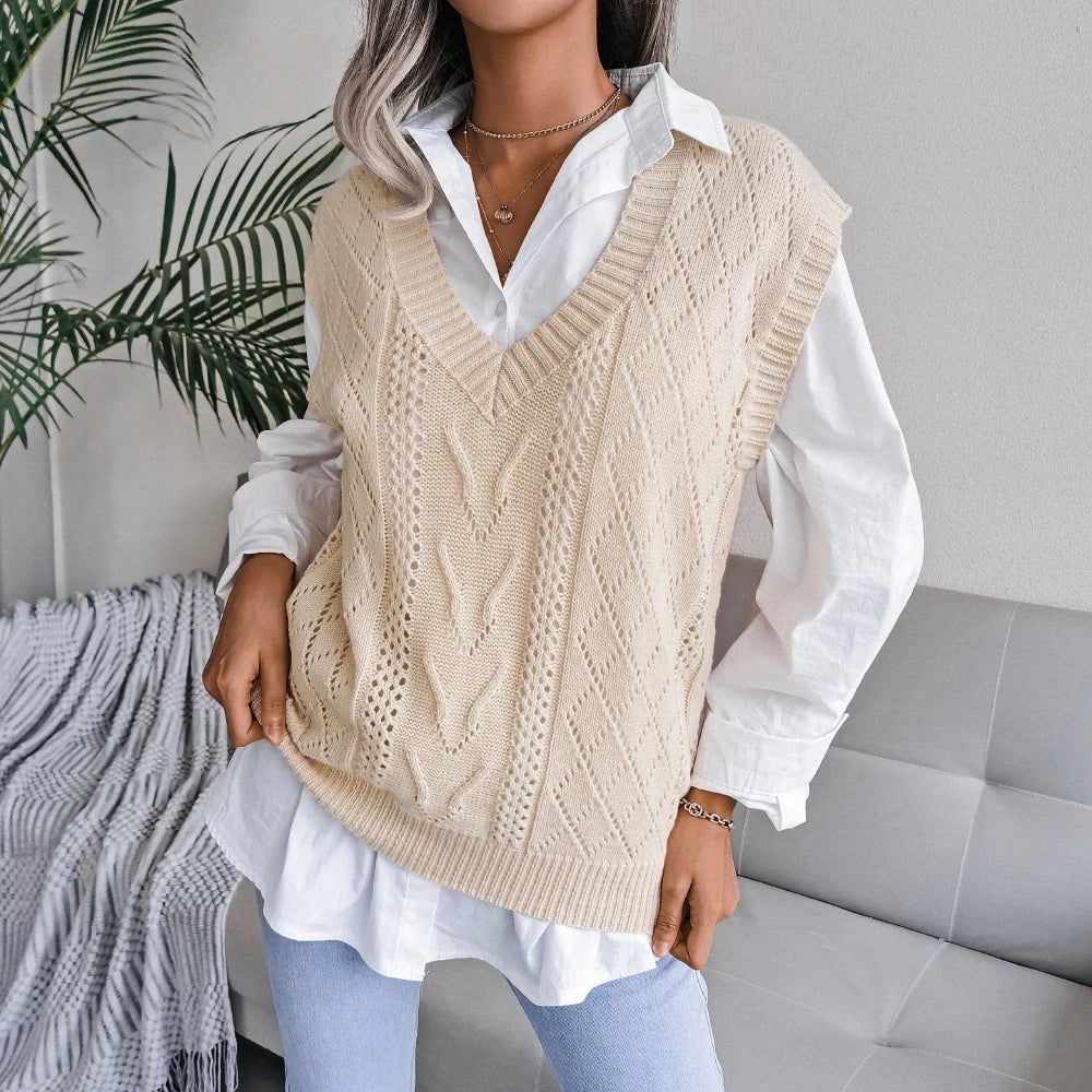 Madeleine | Gilet en maille à col en V