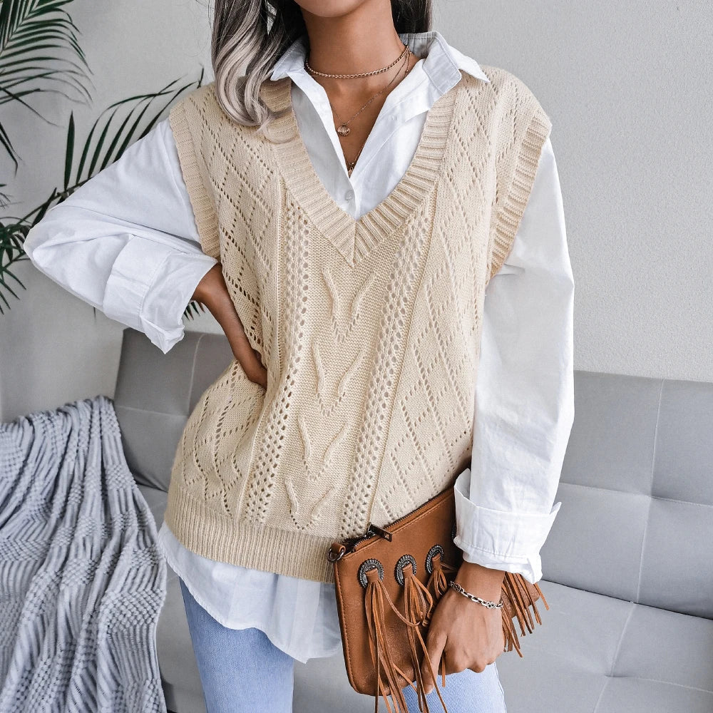 Madeleine | Gilet en maille à col en V