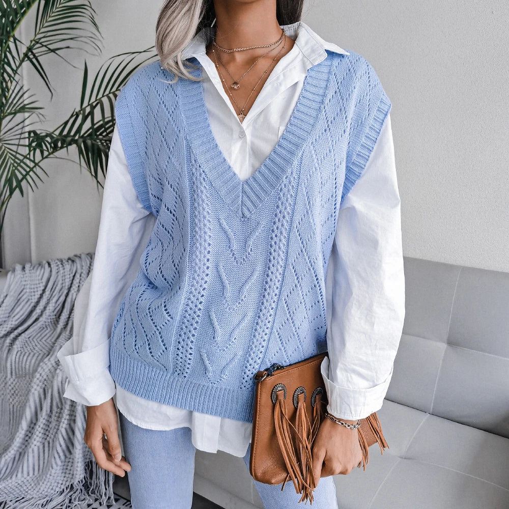 Madeleine | Gilet en maille à col en V