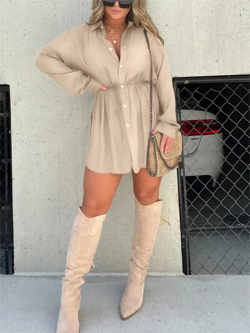 Élise | Combinaison-robe satinée tendance