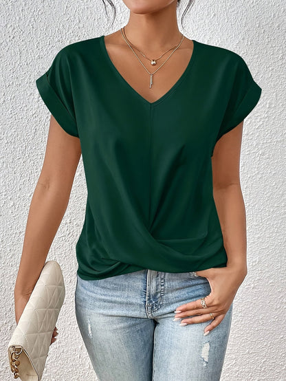 Saphira | T-shirt fluide à décolleté en V raffiné