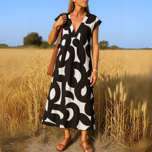 Evelyne | Robe fluide à col V