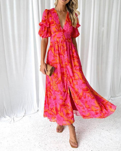 Cecile | Robe Maxi Rouge Rose