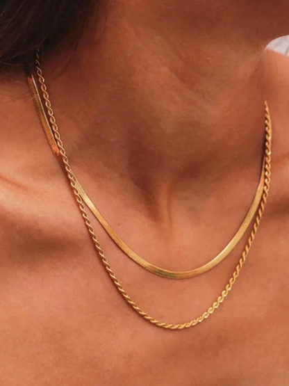 Adèle - Collier à Double Rang Doré