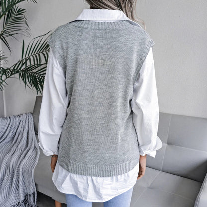 Madeleine | Gilet en maille à col en V
