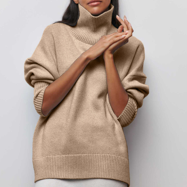 Éloïse - Pull en maille col roulé
