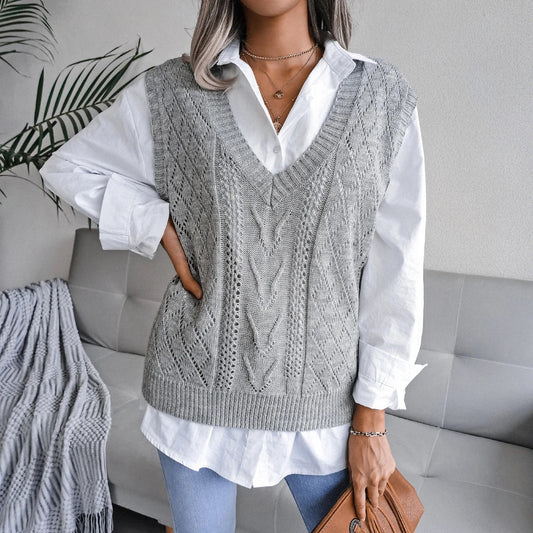 Madeleine | Gilet en maille à col en V