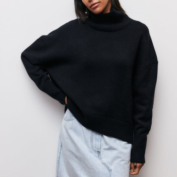 Éloïse - Pull en maille col roulé