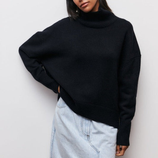 Éloïse - Pull en maille col roulé