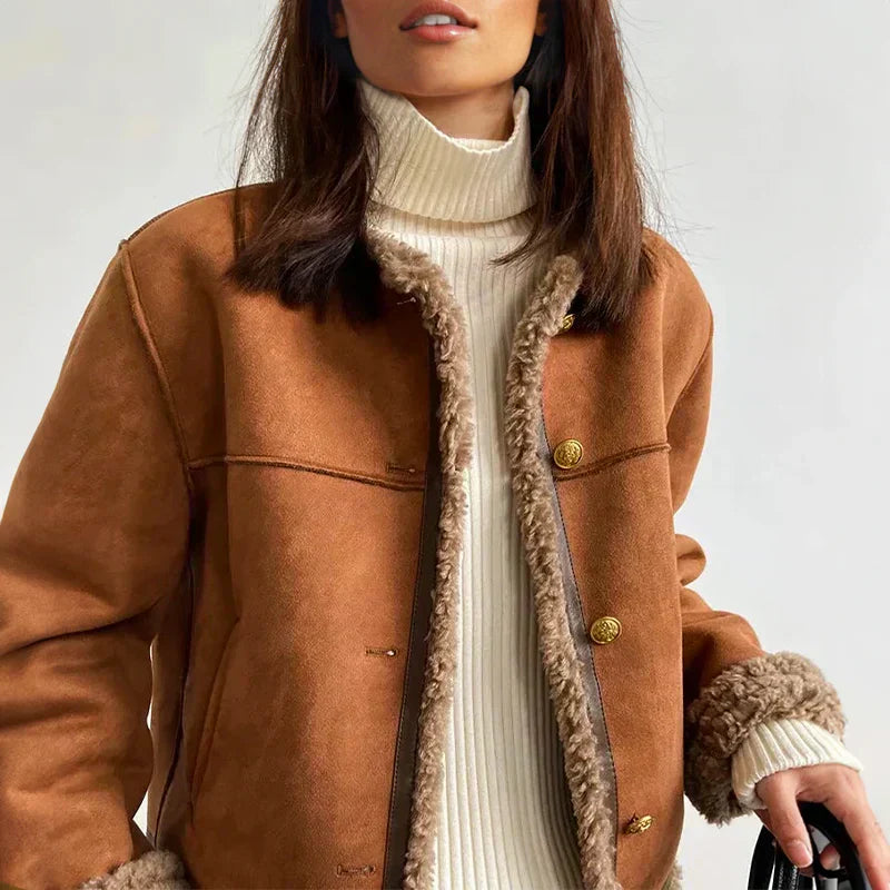 Inés | Veste boutonnée en shearling